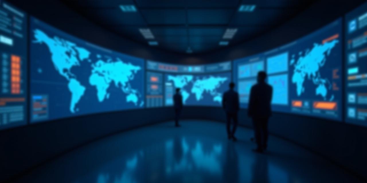 Modern logistics command center with digital mapping and data visualization